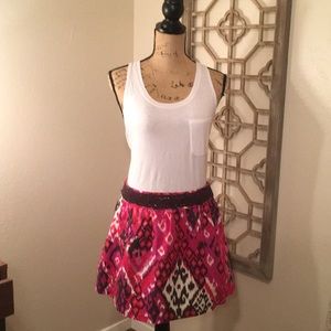 Pink Aztec Print Skirt